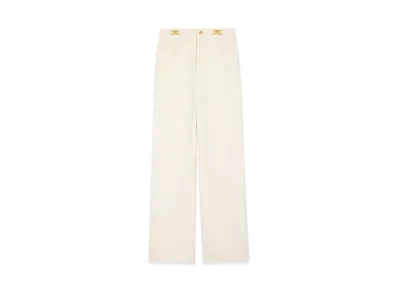 CELINE Women's Triomphe Pants in Cotton Drill "Off White"