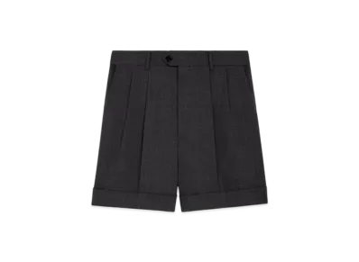 CELINE Men's School Boy Shorts in Wool "Anthracite"