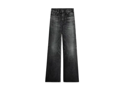 CELINE Women's Flared Surf Jeans in Black Ice Rinse Denim "Black Ice Rinse"