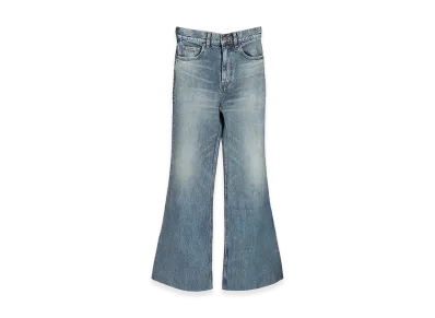 CELINE Women's Flare Jeans 001 Rigid Cotton Denim "Light Blue"