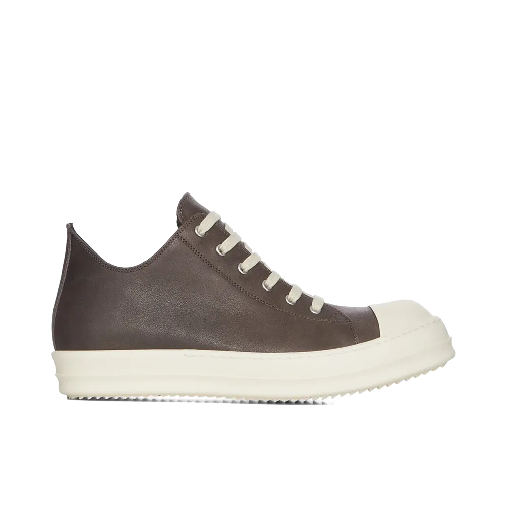 Rick Owens Low Sneaks Delave Calf Leather "Washed Black/Milk"