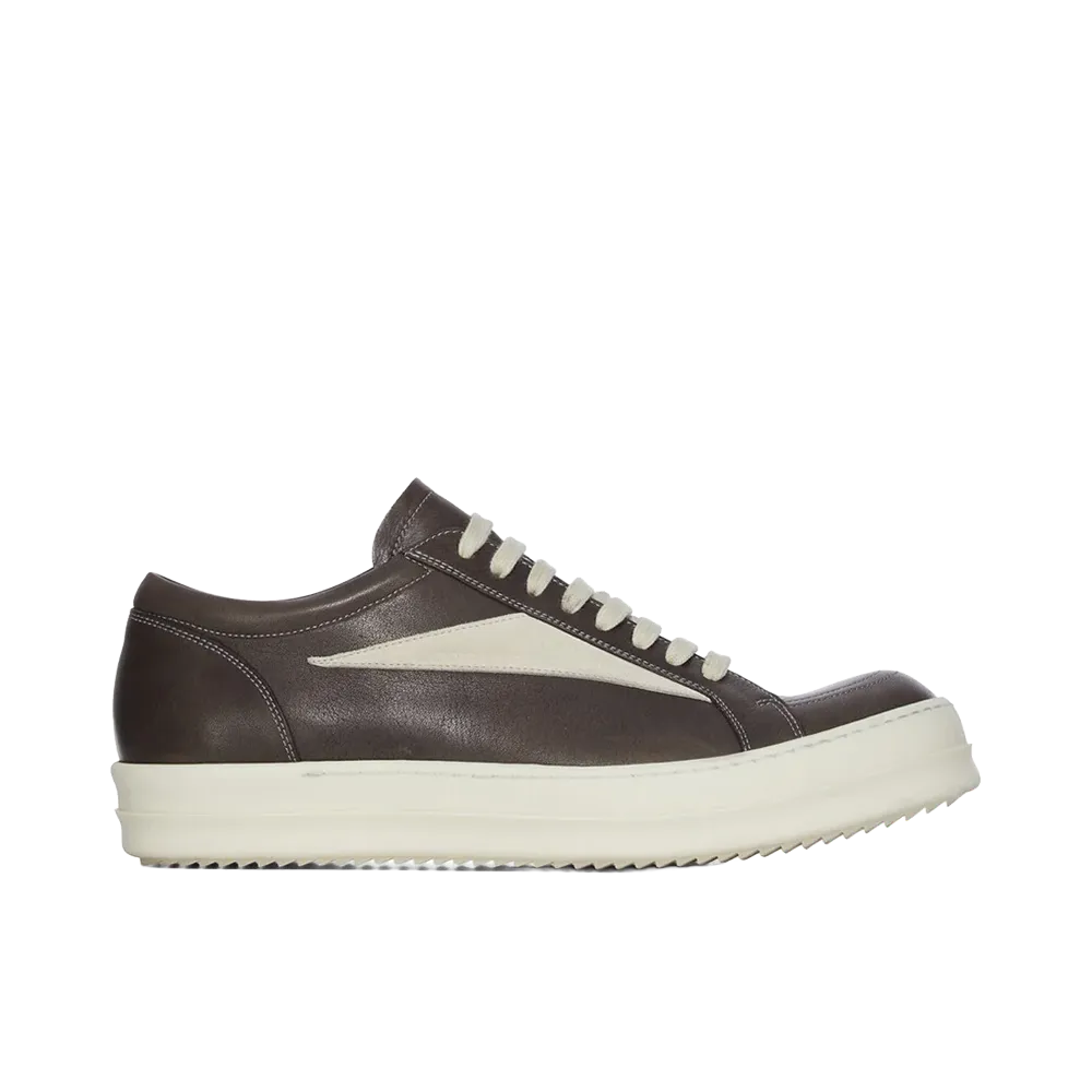 Rick Owens Vintage Sneaks Delave Calf and Suede Leather "Black/Milk"