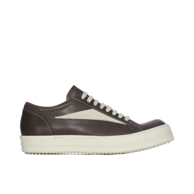 Rick Owens Vintage Sneaks Delave Calf and Suede Leather "Black/Milk"