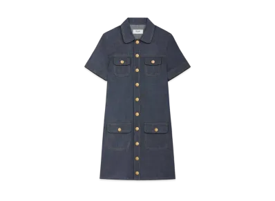 CELINE Women's Mini Dress in Raw Wash Denim "Raw Wash"