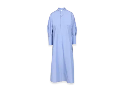 CELINE Women's Shirt Dress Cotton Poplin "Lightblue"
