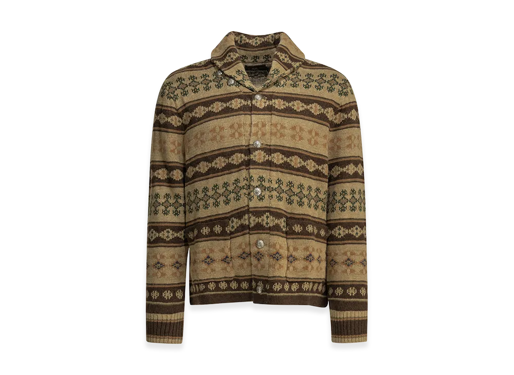 RRL Woven Knit Cardigan "Beige"
