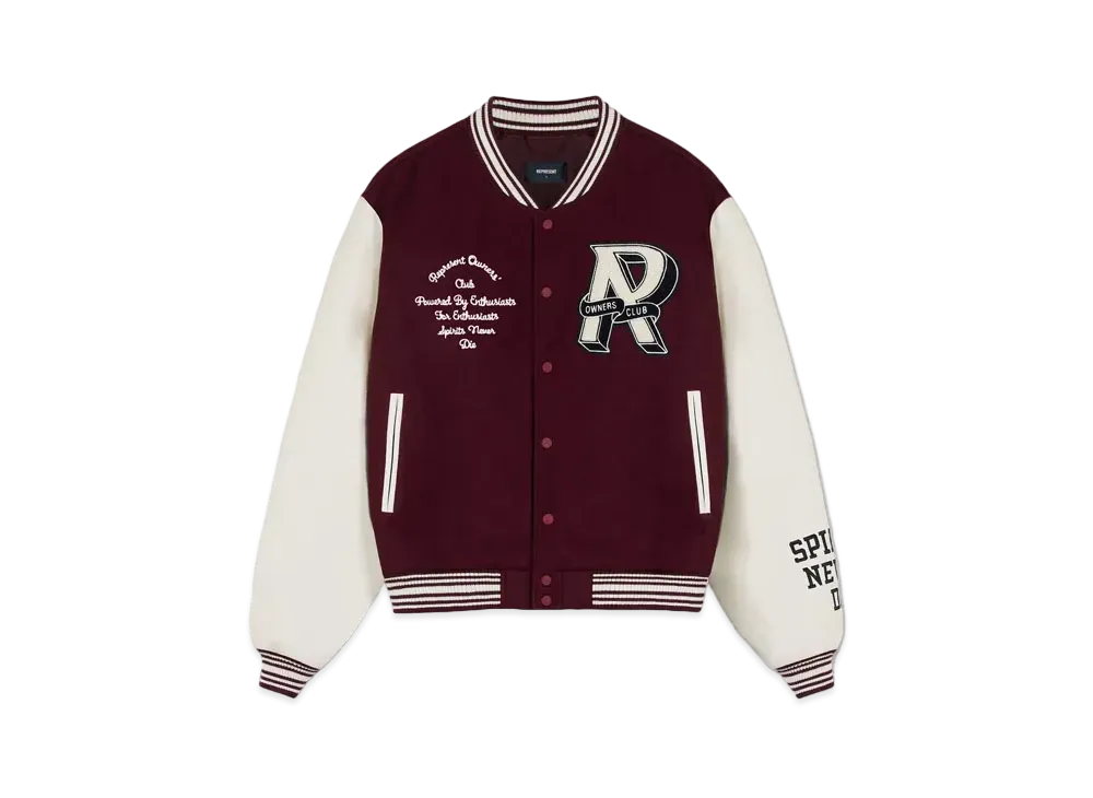 REPRESENT Owners Club Varsity Jacket "Maroon"