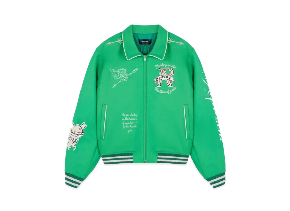 REPRESENT Cherub Wool Varsity Jacket "Green"