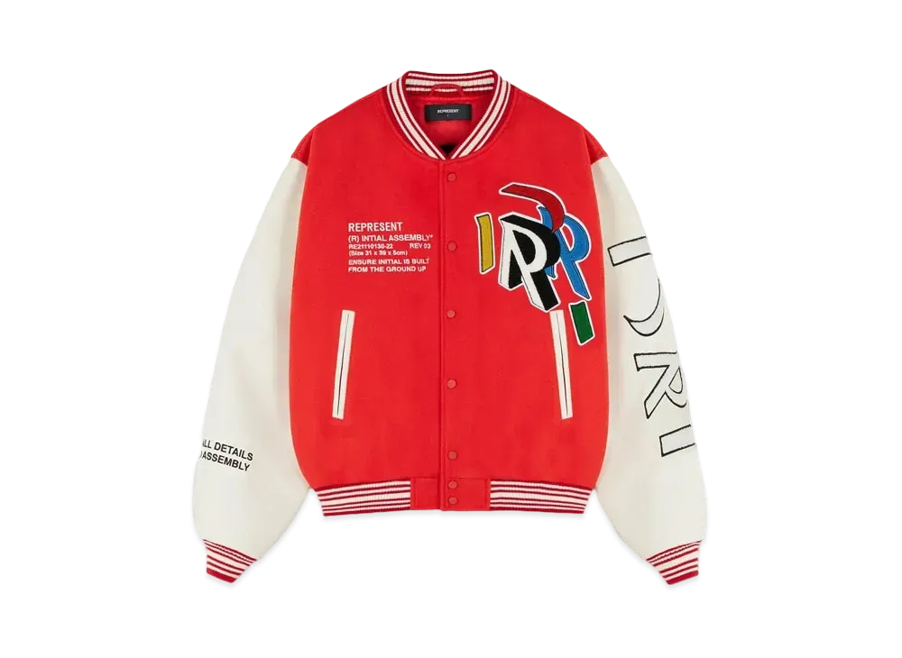 REPRESENT Initial Varsity Jacket "Red"