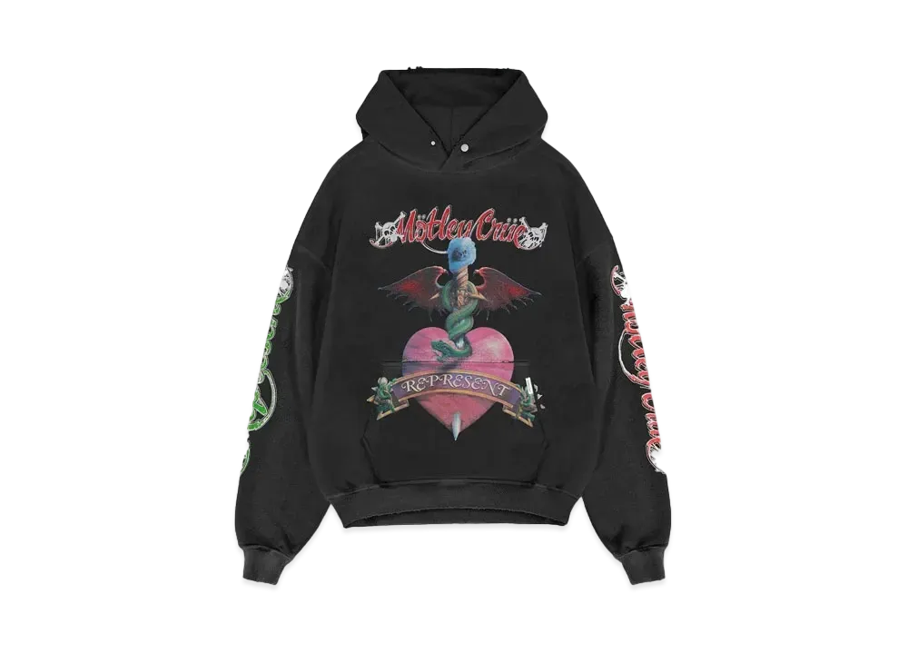 REPRESENT x Motley Crue Without You Hoodie "Aged Black"