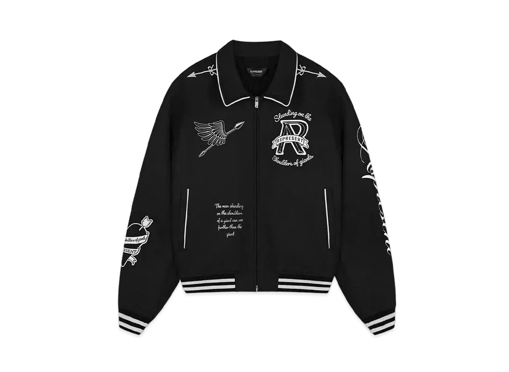 REPRESENT Cherub Wool Varsity Jacket "Jet Black"