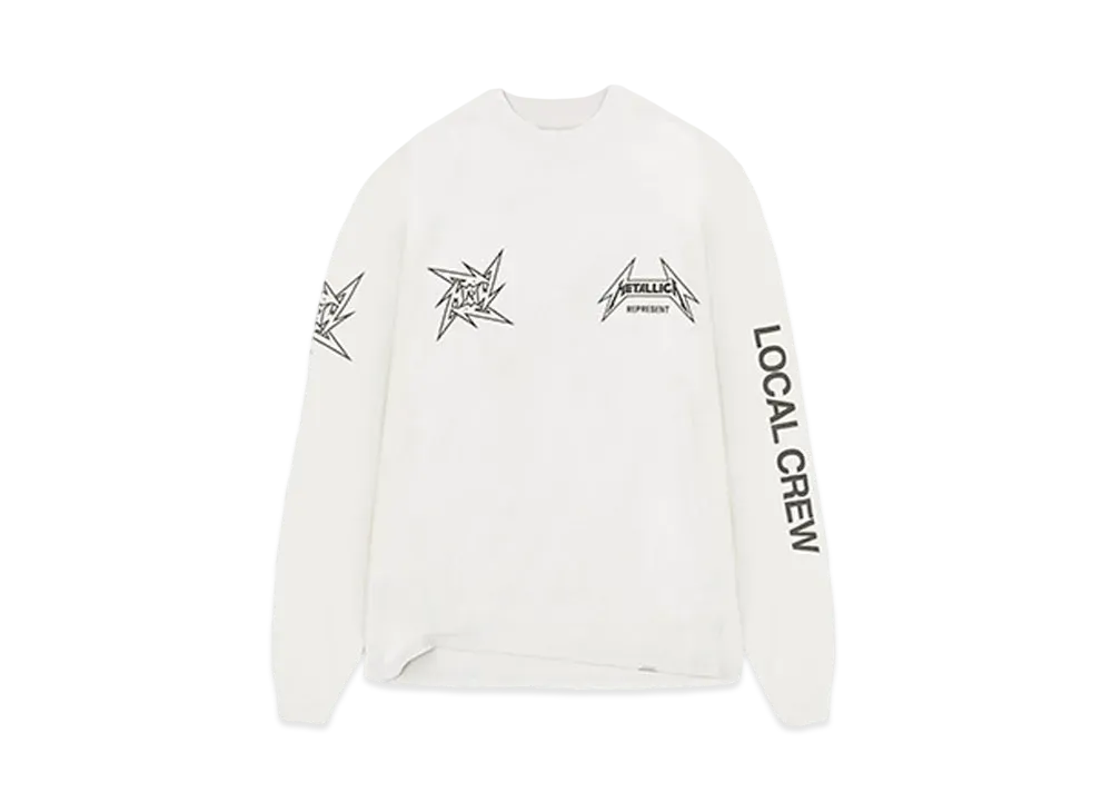 REPRESENT x METALLICA Local Crew Long Sleeve T-Shirt "Flat White"