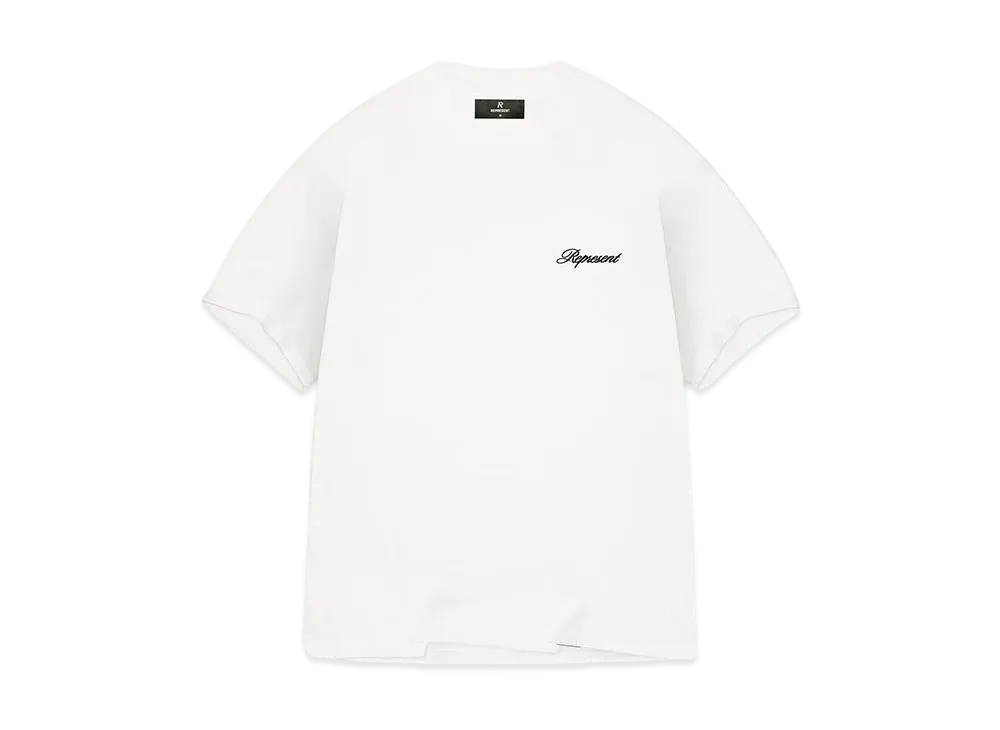 REPRESENT Script Logo T-Shirt "Flat White"