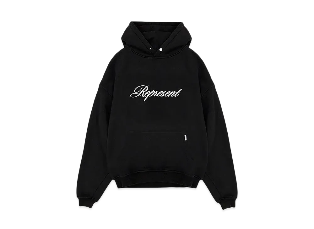 REPRESENT Script Logo Hoodie "Black"