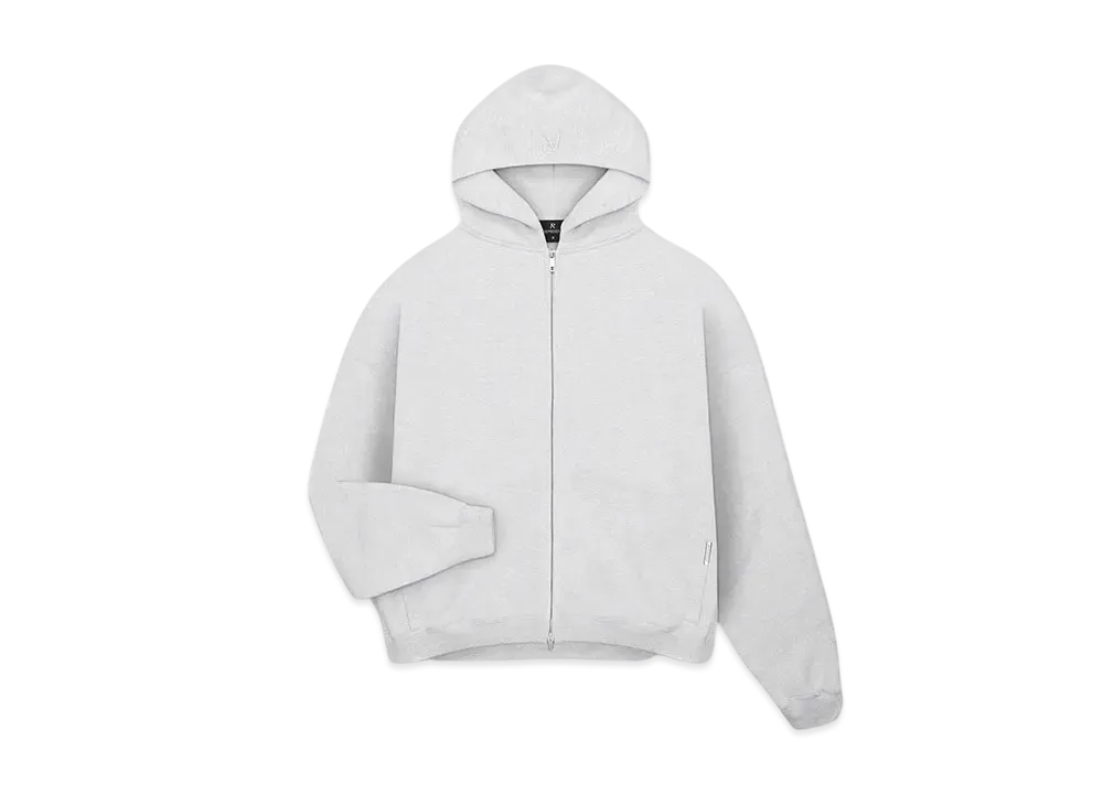 REPRESENT Initial Boxy Zip Through Hoodie "Ice Grey Marl"