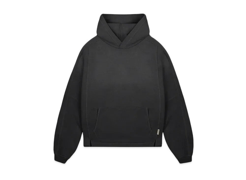 REPRESENT Stepped Hem Hoodie "Stained Black"