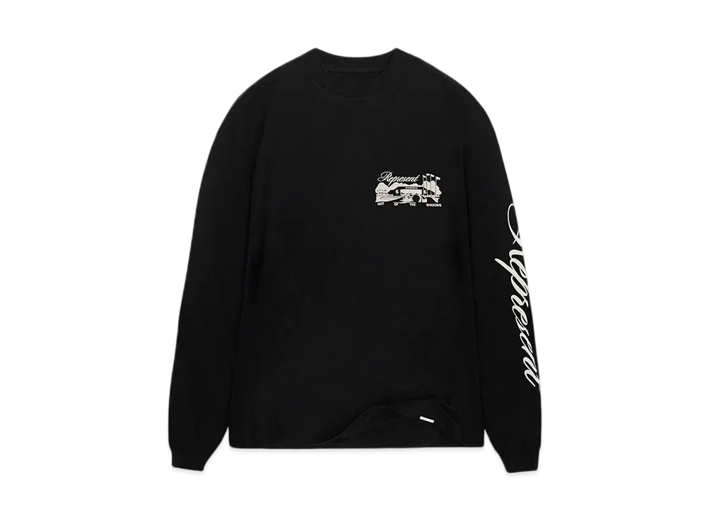REPRESENT Raceway Long Sleeve T-Shirt "Jet Black"
