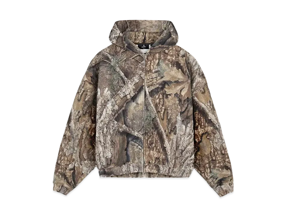 REPRESENT Realtree Zip Up Camo Boxy Hoodie "Camo"