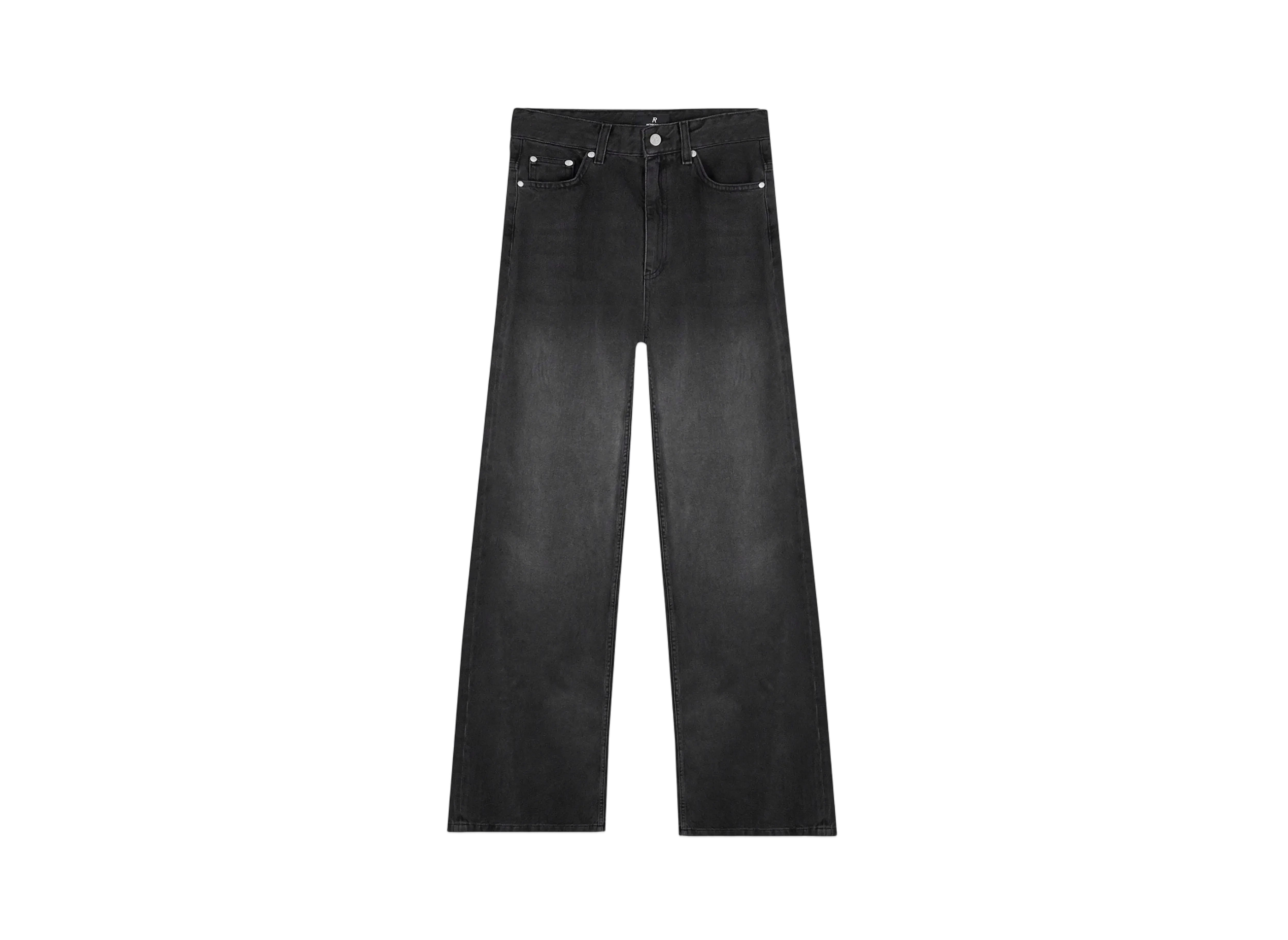 REPRESENT Mid Rise Wide Leg Jean "Washed Black"