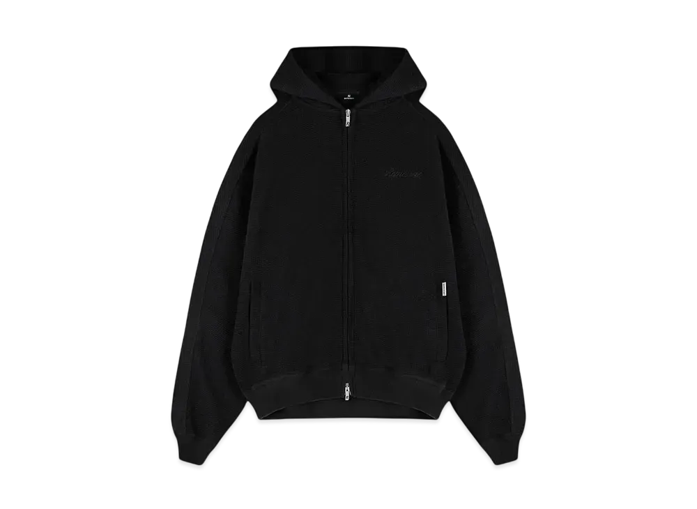 REPRESENT Waffle Zip Through Hoodie "Jet Black"