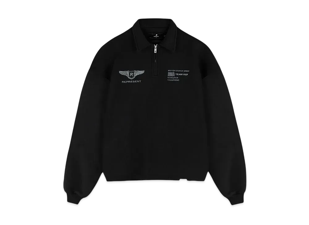 REPRESENT Team Rep Quarter Zip "Jet Black"