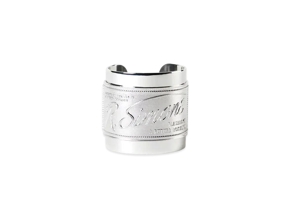 RAF SIMONS Solid R Simons Bracelet With Devotion Label "Silver"