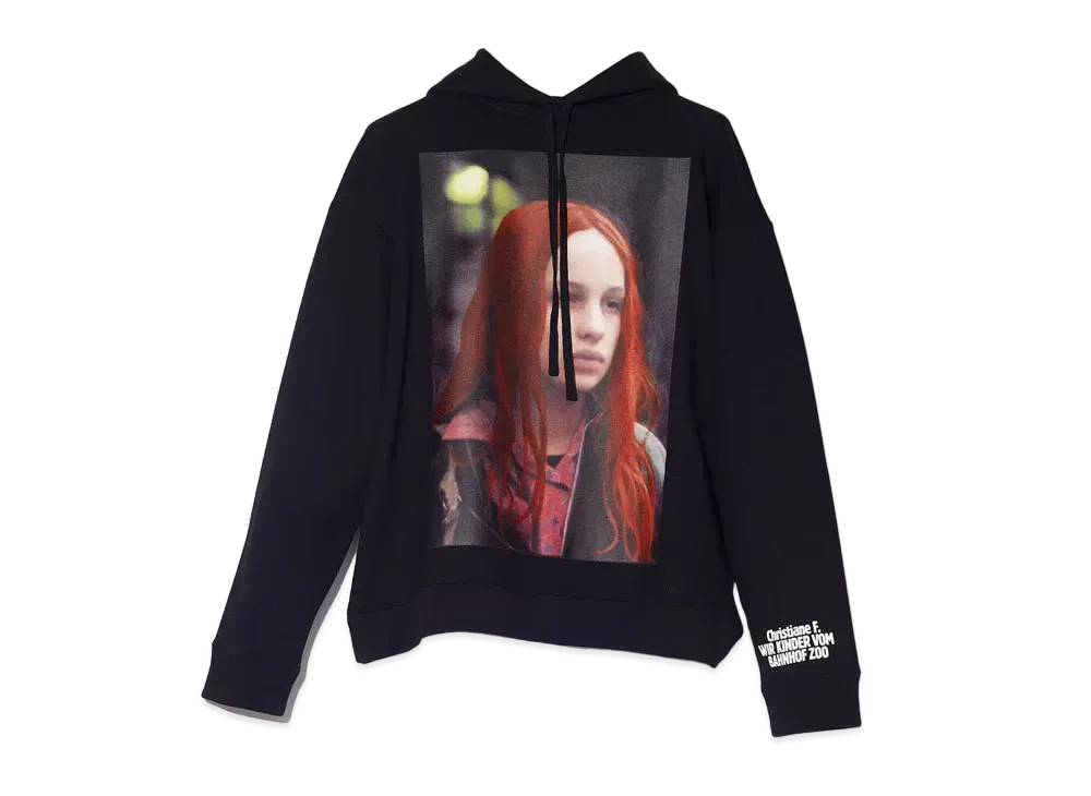 RAF SIMONS Long-Sleeved Hoodie Christiane F. "Black"