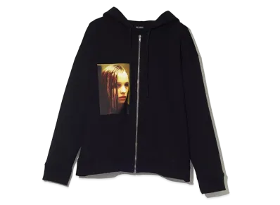 RAF SIMONS Hoodie With Zipper Christiane F. "Black"