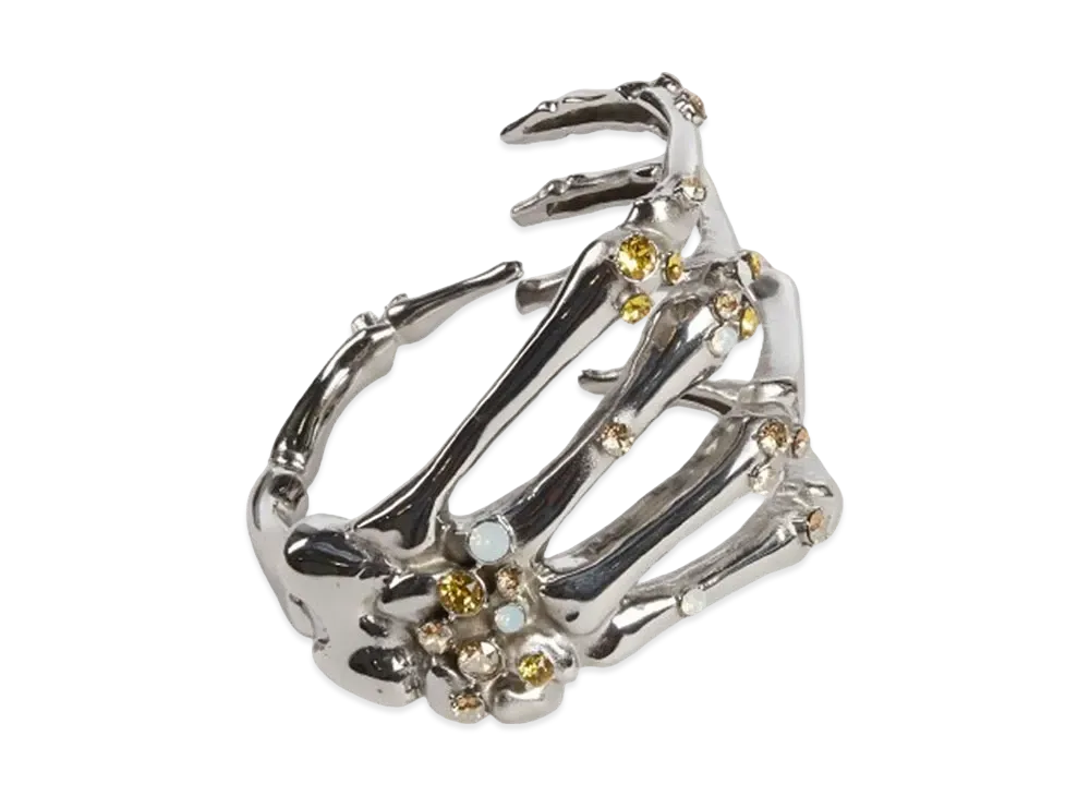 RAF SIMONS Scattered Strass Skeleton Bracelet "Yellow/Gold"