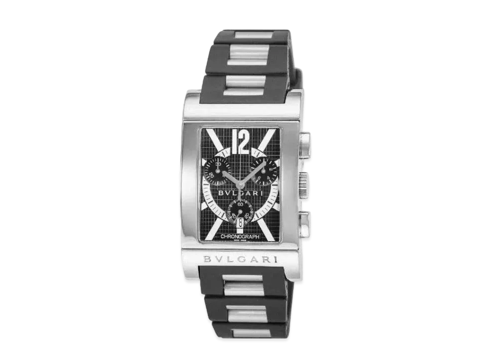 BVLGARI Lettangolo Chronograph "Black/Stainless Steel"