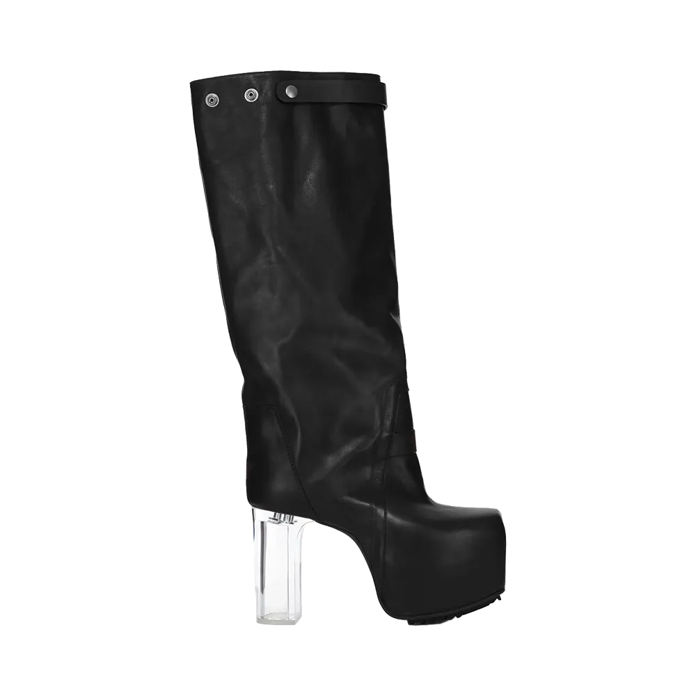 Rick Owens Naska Kiss Boot Washed Calf Leather "Black/Clear"