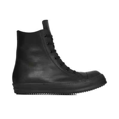 Rick Owens Sneaks Full Grain Calf Leather "All Black"