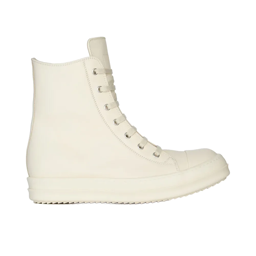Rick Owens Sneaks Full Grain Calf Leather "Triple Milk"