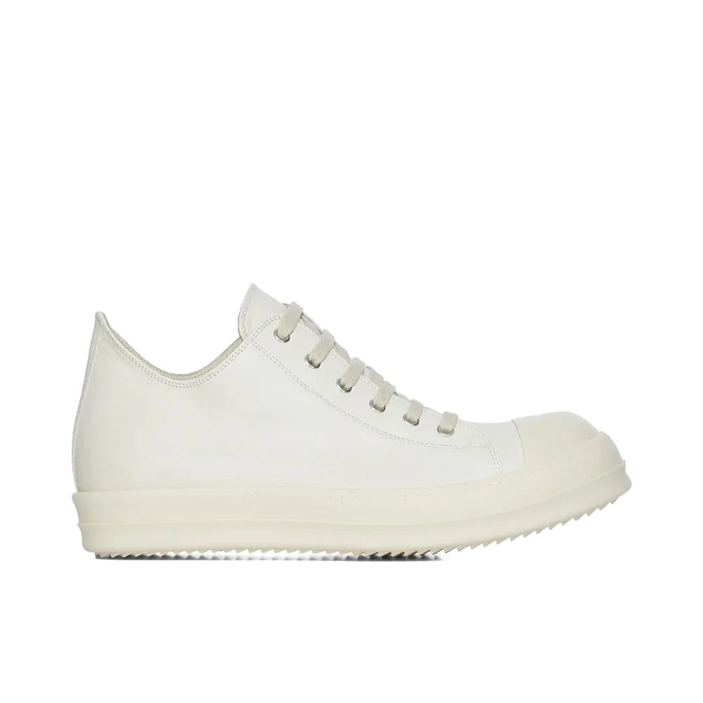 Rick Owens Low Sneaks Albino Lamb Leather "Triple Milk"