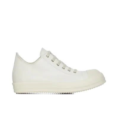 Rick Owens Low Sneaks Albino Lamb Leather "Triple Milk"