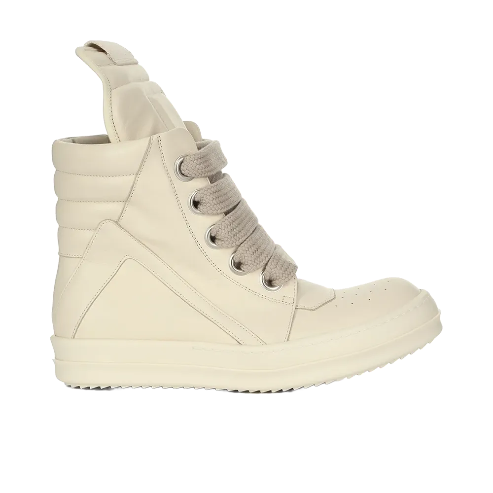 Rick Owens Jumbolace Geobasket Full Grain Calf Leather "Triple Milk"