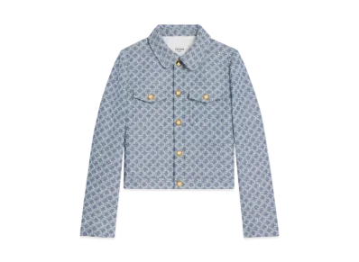 CELINE Women's Trucker Jacket in Monogram Chambray Cotton "Blue Denim"