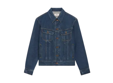 CELINE Men's Trucker Jacket in Royal Indigo Wash Denim "Classic Blue"