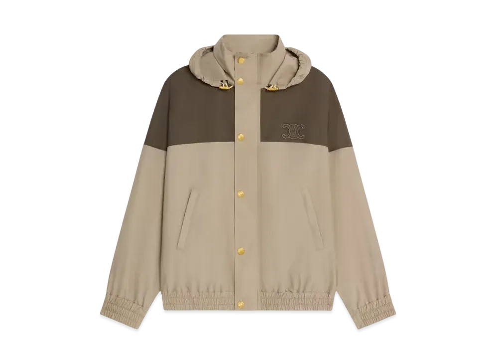 CELINE Women's Triomphe Windbreaker in Nylon "Beige"