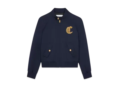 CELINE Men's Blouson Jacket in Diagonal Wool "Ink"