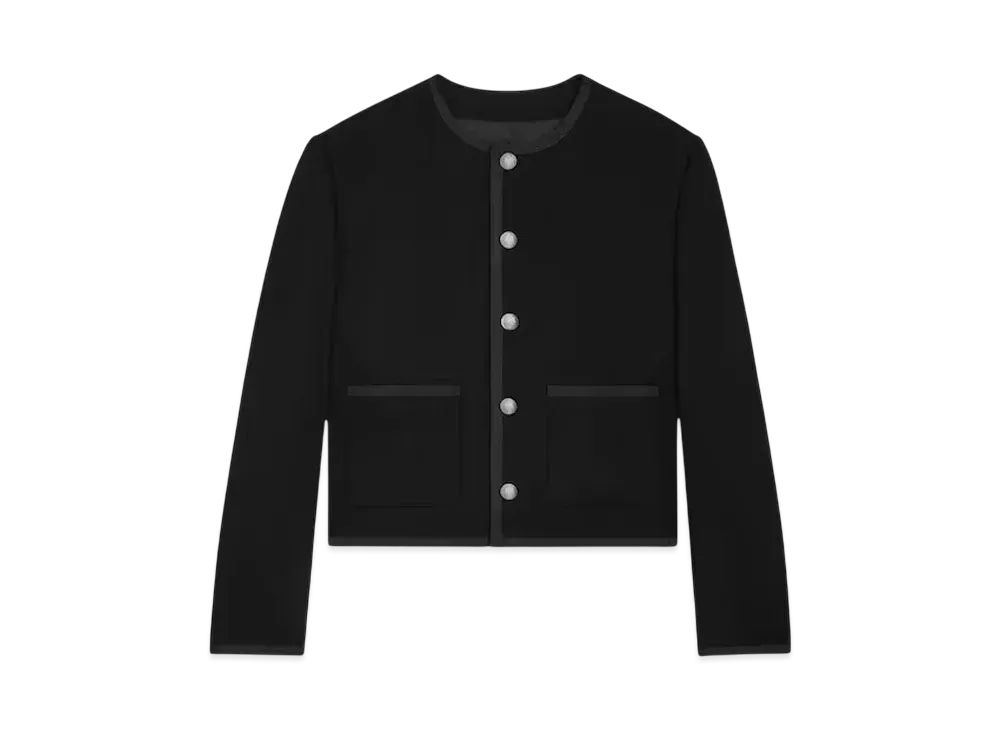 CELINE Men's Chasseur Jacket in Cashmere Flannel "Black"