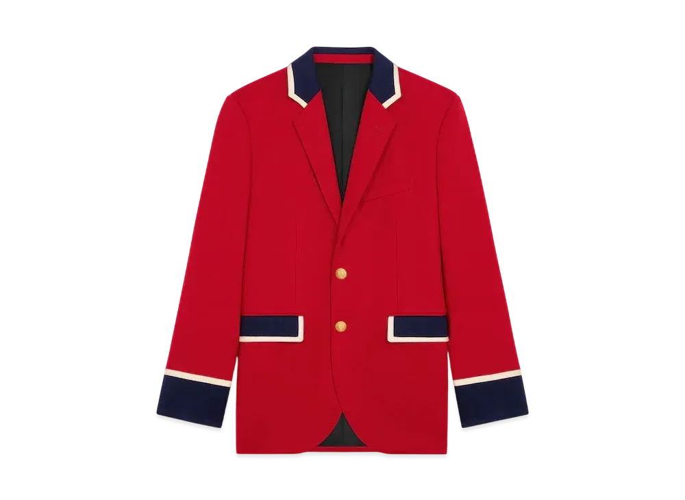 CELINE Men's Classic Jacket in Wool Flannel "Red"