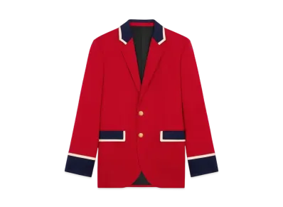 CELINE Men's Classic Jacket in Wool Flannel "Red"