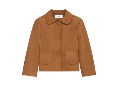 CELINE Women's Jacket in Suede "Caramel"