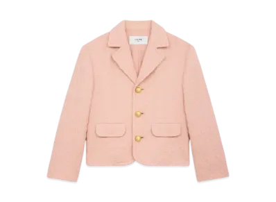 CELINE Women's Garance Jacket in Wool Natte "Rose Passe"