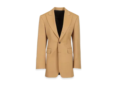 CELINE Women's Diagonal Wool Column Jacket "Beige"