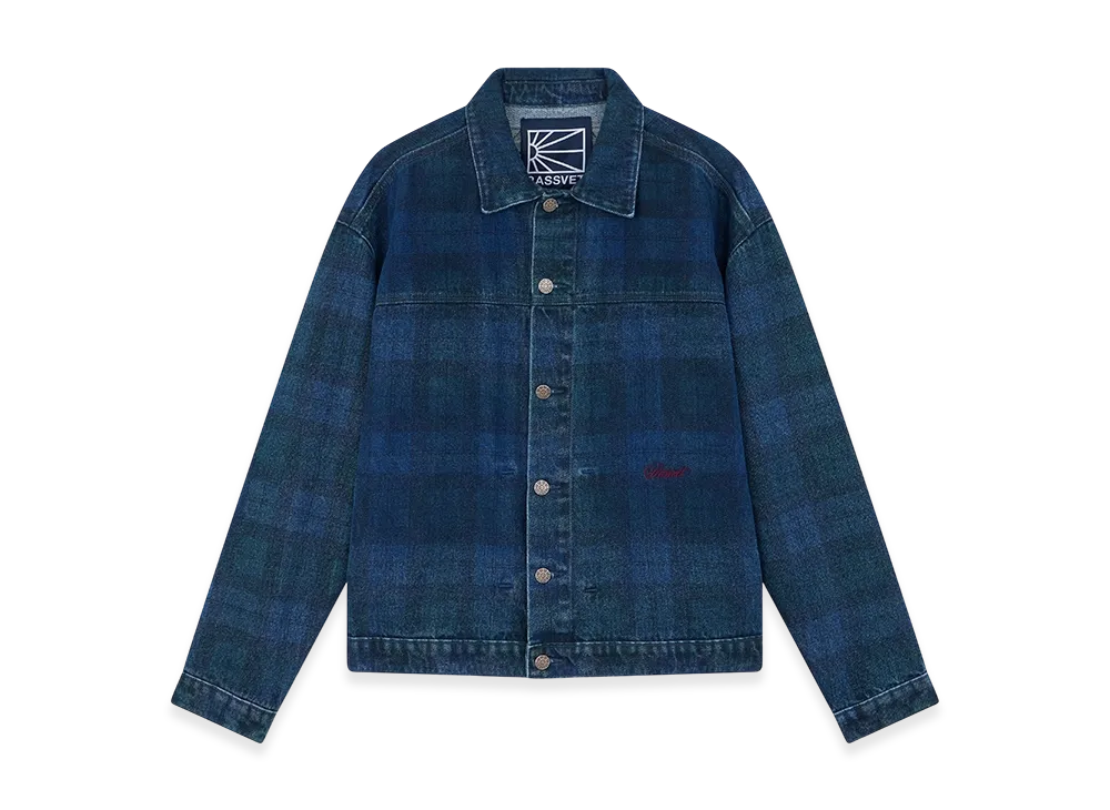 RASSVET Tartan Denim Jacket "Blue Plaid"