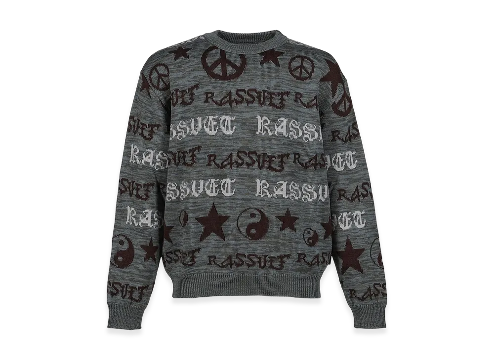 RASSVET Fairisle Knit Sweater "Gray/Green"