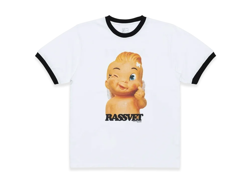 RASSVET Merci Ringer T-Shirt "White"
