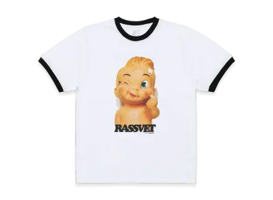 RASSVET Merci Ringer T-Shirt "White"